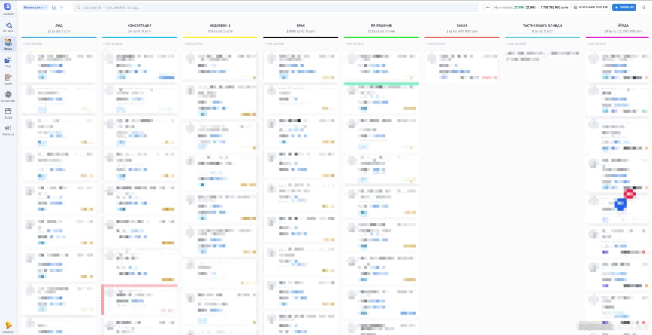 5CRM — Kanban pipeline screenshot